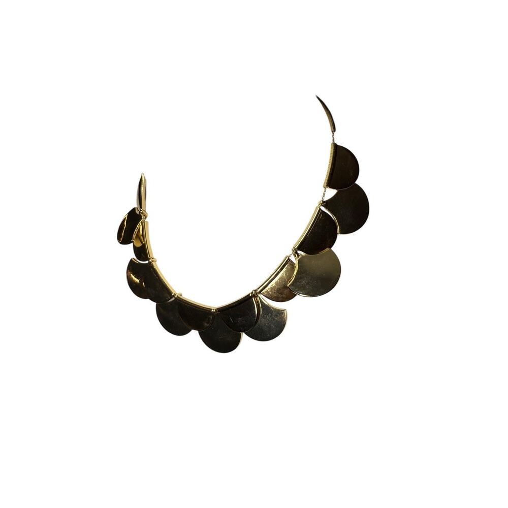 Kate Spade Gold Scallop Statement Necklace Collar Chunky Retired Y2K - Picture 6 of 8